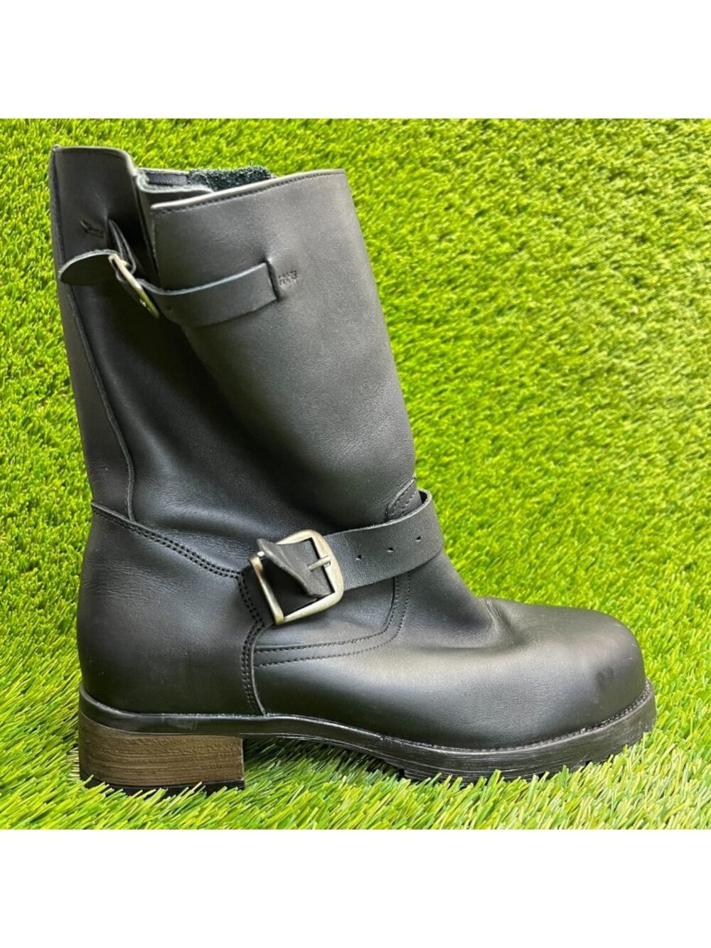 Mellow Walk Vanessa Womens Size 8.5 Black Steel Toe Motorcycle Engineer Boots